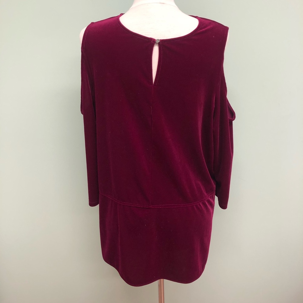 Ralph Lauren | Women's Cold Shoulder Top | Burgundy | Size 1X